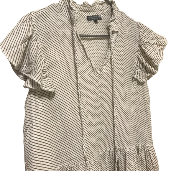 Piazza del Tempio Ruffled Linen Blouse, Size Large - Picture 3 of 9